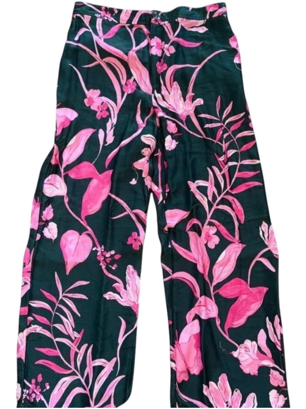 Title: Anthropologie Floral Wide Leg Pants Size 0 NWT Pink Green Botanical